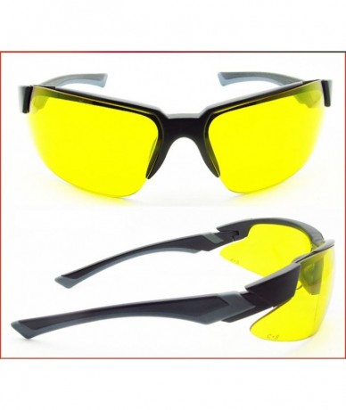 Wrap Yellow sunglasses with Safety rated Z87.1 Polycarbonate lenses - Black - C411BFTL0ZB $34.03