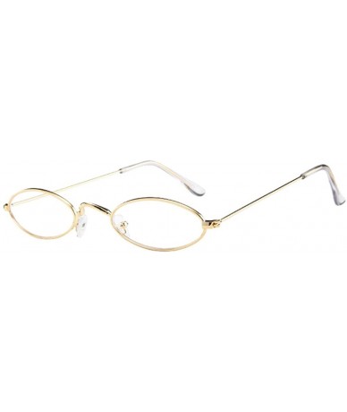 Oval Mens Womens Retro Small Oval Sunglasses Metal Frame Shades Eyewear Sunglasses - B - CQ196DK9GAN $18.47