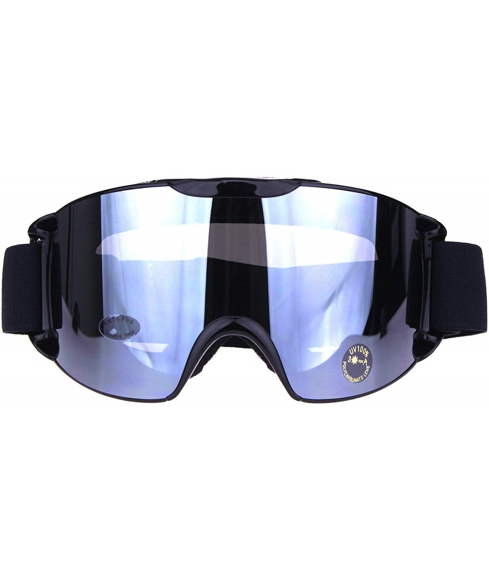 Goggle Snowboard Ski Goggles Snow Sports Anti-Fog Mirrored Double Lens - Black (Grey Mirror) - C418ILOW6OE $45.11