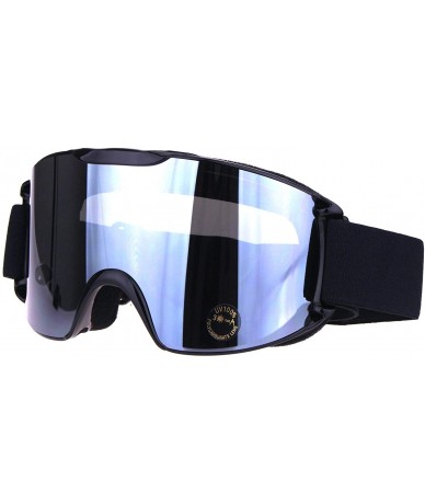 Goggle Snowboard Ski Goggles Snow Sports Anti-Fog Mirrored Double Lens - Black (Grey Mirror) - C418ILOW6OE $45.11