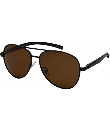 Aviator Polarized Aviator Sunglasses Aluminum Activities - Black Frame - Polarized Brown Lens - C118ZYCSK9C $22.96