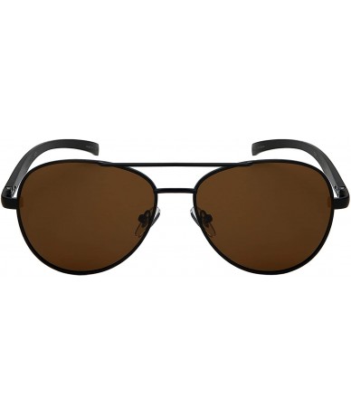 Aviator Polarized Aviator Sunglasses Aluminum Activities - Black Frame - Polarized Brown Lens - C118ZYCSK9C $22.96