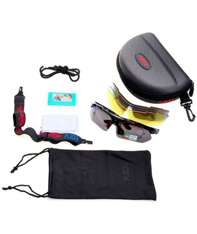 Sport Polarized Sunglasses Interchangeable Cycling Baseball - White and Red - C0184KE7MWO $98.49