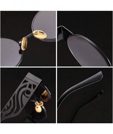 Rectangular Men's and women's Fashion Resin lens Oval Frame Retro Sunglasses UV400 - Gold Red - CS18N0I3XQ8 $22.18