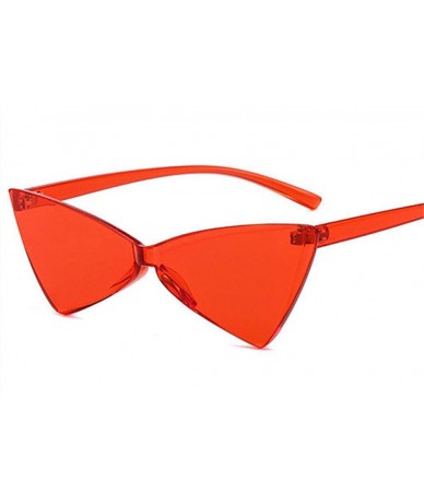 Rimless Rimless Cat Eye Sunglasses Women Fashion Small Triangle Sun Green As Picture - Red - C418YZUXZ66 $18.22