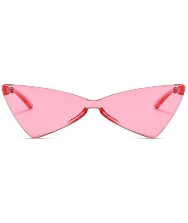 Rimless Rimless Cat Eye Sunglasses Women Fashion Small Triangle Sun Green As Picture - Red - C418YZUXZ66 $18.22