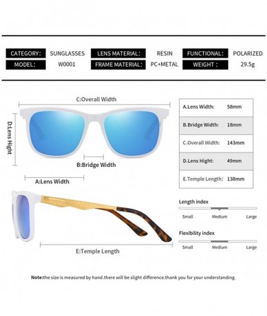 Sport Square Polarized Aluminum Sunglasses Vintage Sun Glasses For Men/Women Classic Retro Designer - White/Blue - CD18M80S78...