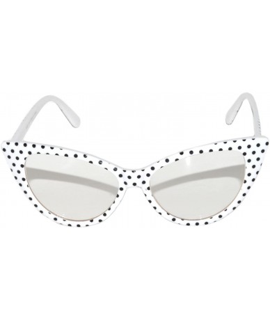 Cat Eye Cat Eye Sunglasses White Black Dot Clear Lens - CE127CN65AR $18.06