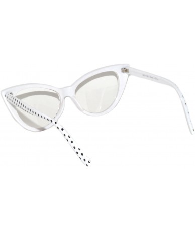 Cat Eye Cat Eye Sunglasses White Black Dot Clear Lens - CE127CN65AR $18.06