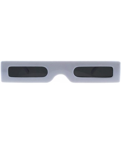 Rectangular Super Skinny Futuristic Sunglasses Flat Rectangular Frame Unique Fashion - White - C318IAMQ9MQ $23.23