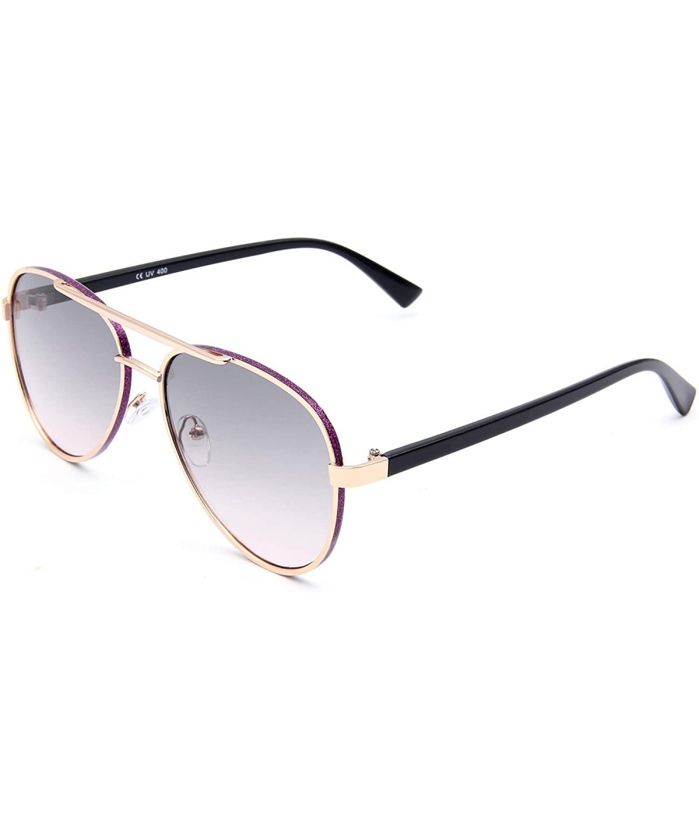 Wrap Fashion Aviator Gradient Lens Sunglasses for Women Man Wrap Around Sparkle Frame Sun Glasses - C818WQE7DY8 $18.52