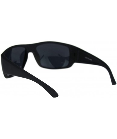 Rectangular Matte Black 90s Classic Manly Gangster Cholo Minimal Warp Sunglasses - C118QTHSM8M $17.95