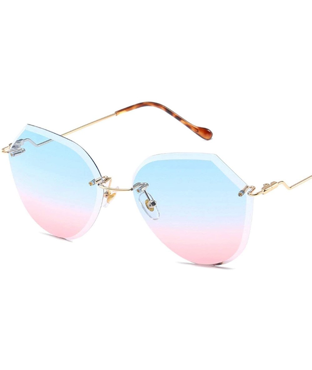 Semi-rimless Vintage Polygon Sunglasses for Women Metal PC UV400 Sunglasses - Style 7 - CI18SAS49LT $39.82