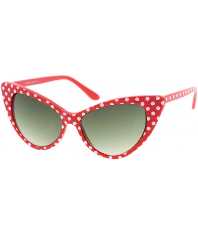 Cat Eye Super Cateyes Vintage Inspired Fashion Mod Chic High Pointed Cat-Eye Sunglasses - Red-white / Smoke Gradient - CN12NT...