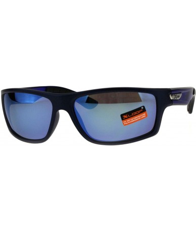 Sport Xloop Sports Fashion Mens Sunglasses Rectangular Frame UV 400 - Blue (Blue Mirror) - CZ18H0OMXUA $20.02