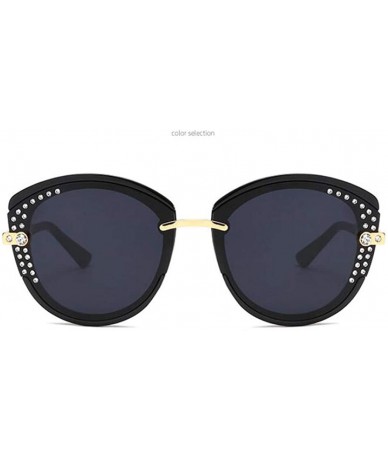 Aviator Fashion classic sunglasses - sunglasses women's anti-UV diamond sunglasses - C - CG18RU9A9HQ $76.62