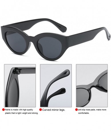 Aviator Cat Eye Sunglasses for Women - Plastic Frame Vintage Clout Goggles - C518D44EI42 $19.09