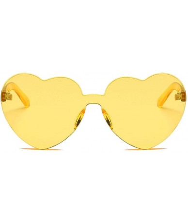 Square Women Fashion Heart-shaped Shades Sunglasses Integrated UV Candy Colored Glasses - D - CV18TO5AG80 $15.72