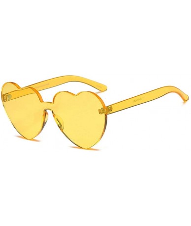 Square Women Fashion Heart-shaped Shades Sunglasses Integrated UV Candy Colored Glasses - D - CV18TO5AG80 $15.72