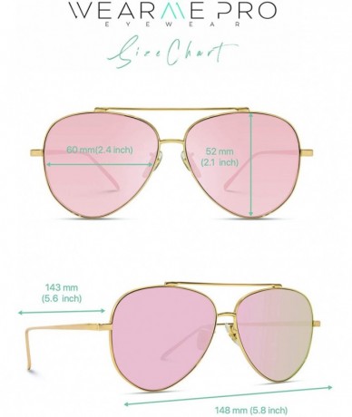 Round Flat Lens Mirrored Metal Frame Aviator Sunglasses - Gold Frame / Mirror Red Lens - CN12MGIVNZL $48.01