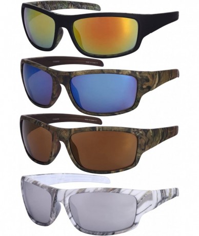 Sport Sports Sunglasses with Mirrored Lens 5700054PSF-REV - Brown Camo/Brown - C3125V498JP $20.69