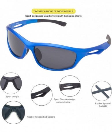 Sport Polarized Sports Cycling Sunglasses 64MM Athletic Sunglasses for Women Men TL6003 - Blue Frame/Grey Lens - CY1895HGL7E ...