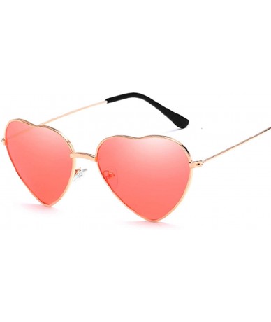 Oversized Heart Shaped Sunglasses Women Fashion LOVE Clear Ocean Lenses Pink Sun Glasses Oculos UV400 - Double Brown - CC197Y...