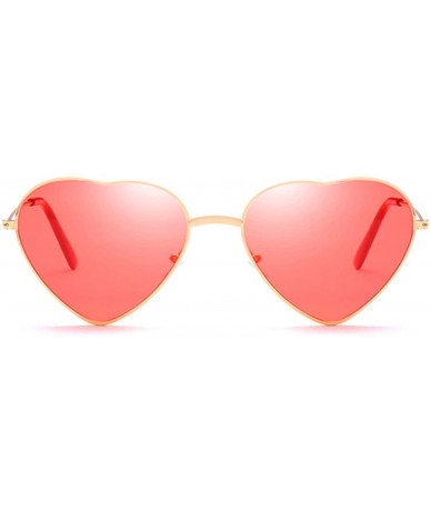 Oversized Heart Shaped Sunglasses Women Fashion LOVE Clear Ocean Lenses Pink Sun Glasses Oculos UV400 - Double Brown - CC197Y...