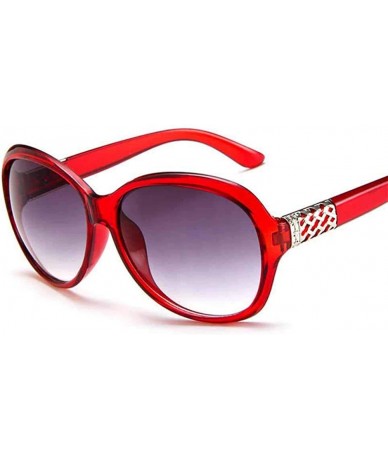 Aviator 2019 Classic Oversized Sunglasses Women Brand Designer Ladies Sun Purple - Red Wine - CX18Y2NDAX9 $19.21