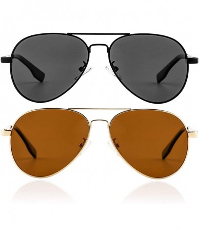 Sport Polarized Aviator Sunglasses for Men Women Driving Sun Glasses 100% UV Protection - 58MM - C21963LN9WK $31.44