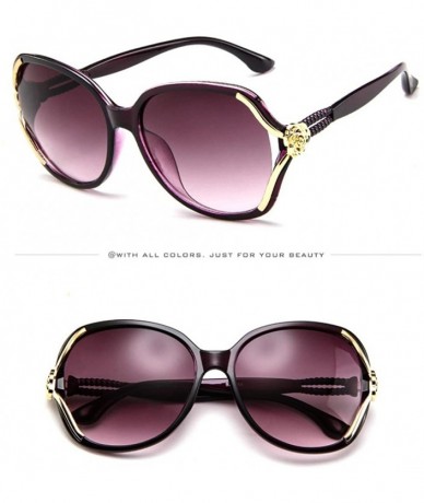 Oval Retro Vintage Sunglasses for Women Men Rose Big Frame Sunglasses UV400 Mirrored Glasses - G - CP1908NGER4 $17.69