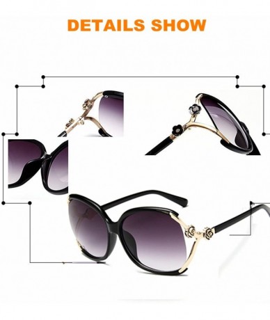 Oversized Sunglasses Women UV Protection Fashion Rimmed Metal Outdoor Travel Summer - Red - CN18G3LGHR6 $22.63