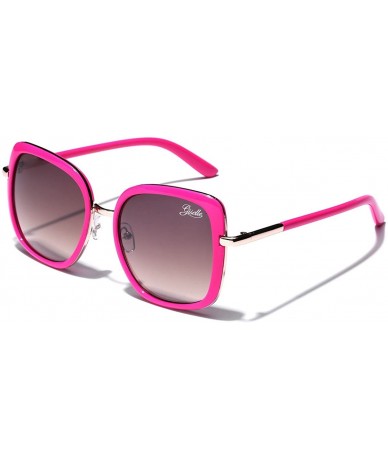 Oversized Oversized Square Women's Vintage Fashion Statement Sunglasses Medium-Large - Hot Pink - CL1252TFA5T $21.82