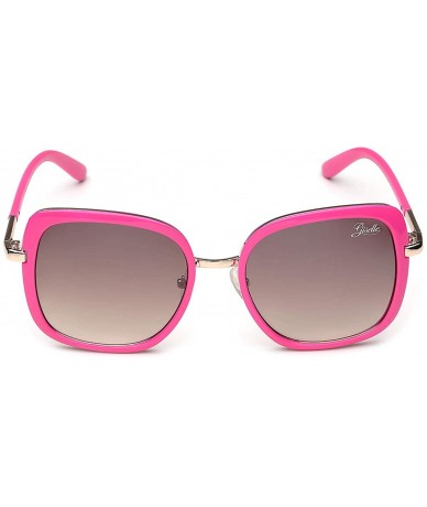 Oversized Oversized Square Women's Vintage Fashion Statement Sunglasses Medium-Large - Hot Pink - CL1252TFA5T $21.82