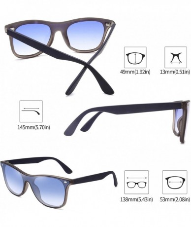 Square Polarized Retro Classic Trendy Stylish Sunglasses for Men Women - 4 Blue - C9193IH7LS6 $25.09