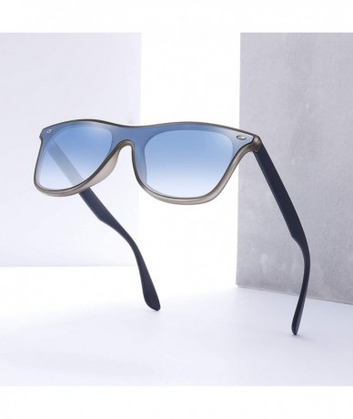 Square Polarized Retro Classic Trendy Stylish Sunglasses for Men Women - 4 Blue - C9193IH7LS6 $25.09