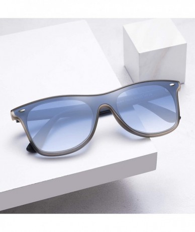 Square Polarized Retro Classic Trendy Stylish Sunglasses for Men Women - 4 Blue - C9193IH7LS6 $25.09