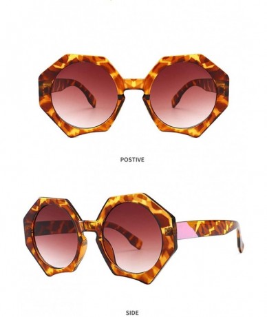 Square Oversized Sunglasses Polygonal Sunglass Vintage - C3 - CY197ZDUC9X $18.57