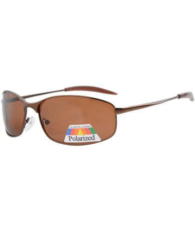 Sport Metal Frame Fishing Golf Cycling Flying Outdoor Polarized Sunglasses - S15005 Polarized Brown Frame/Brown Lens - CK126E...