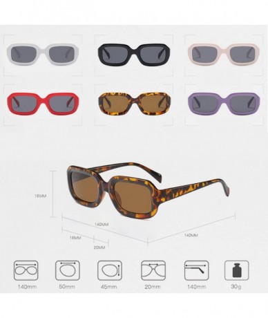 Goggle Men women Vintage Retro Rectangle sunglasses Neutral Colored Lens 50mm - Red - CV18DW08K04 $19.17