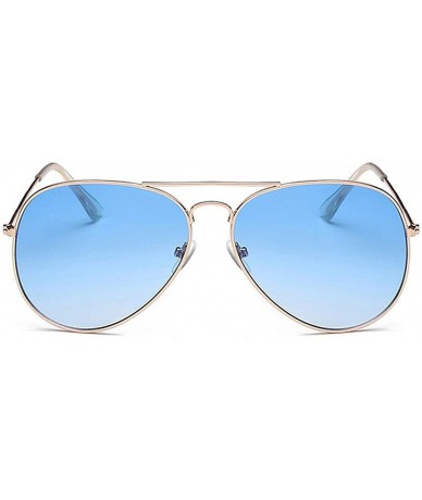 Aviator Lightweight Grandient Classic Aviator Style Metal Frame Sunglasses WITH CASE Colored Lens 58mm - Blue - CT18UWTWO09 $...