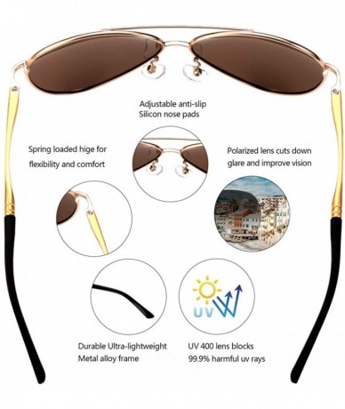 Semi-rimless Polarized Sunglasses for Men and Women - Retro Polarized Mens Classic sunglasses - Browngold - CY18LN27CCU $41.63