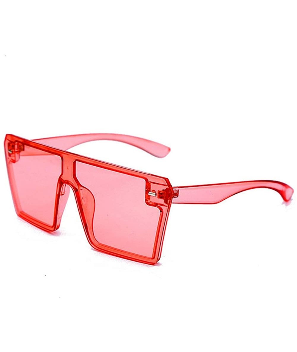 Square Oversized Sunglasses Fashion colorful Glasses - Pink - CB194M58OZ7 $22.77