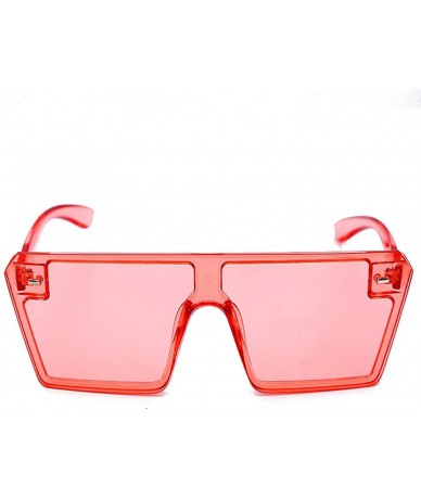 Square Oversized Sunglasses Fashion colorful Glasses - Pink - CB194M58OZ7 $22.77