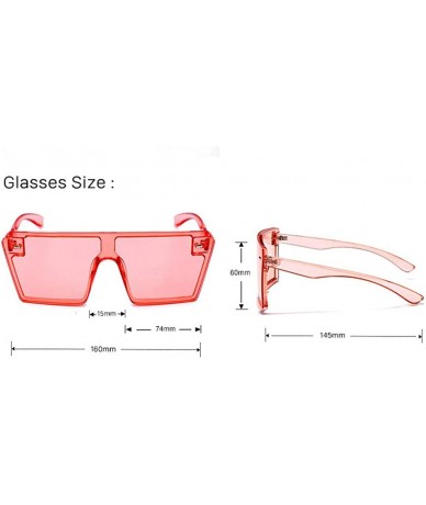 Square Oversized Sunglasses Fashion colorful Glasses - Pink - CB194M58OZ7 $22.77