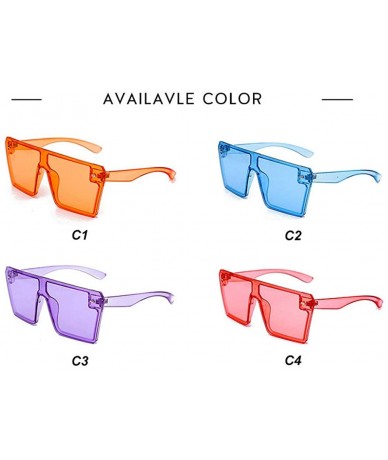 Square Oversized Sunglasses Fashion colorful Glasses - Pink - CB194M58OZ7 $22.77