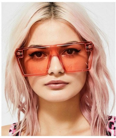 Square Oversized Sunglasses Fashion colorful Glasses - Pink - CB194M58OZ7 $22.77