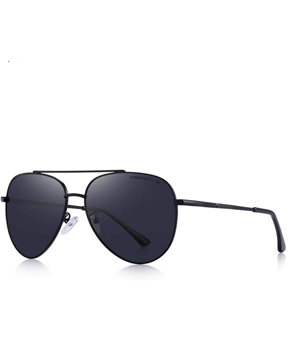 Aviator DESIGN Men Classic Pilot Sunglasses Aviation Frame HD Polarized Sun C01 Black - C01 Black - CQ18XGDUU7C $30.17