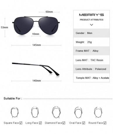 Aviator DESIGN Men Classic Pilot Sunglasses Aviation Frame HD Polarized Sun C01 Black - C01 Black - CQ18XGDUU7C $30.17