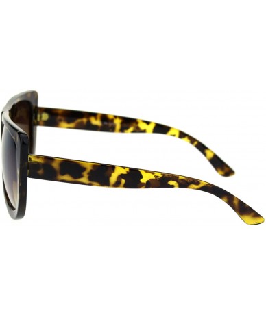 Butterfly Womens Flat Top Thick Plastic Boyfriend Mafia Sunglasses - Tortoise Brown - CM18RQEX4NW $19.09